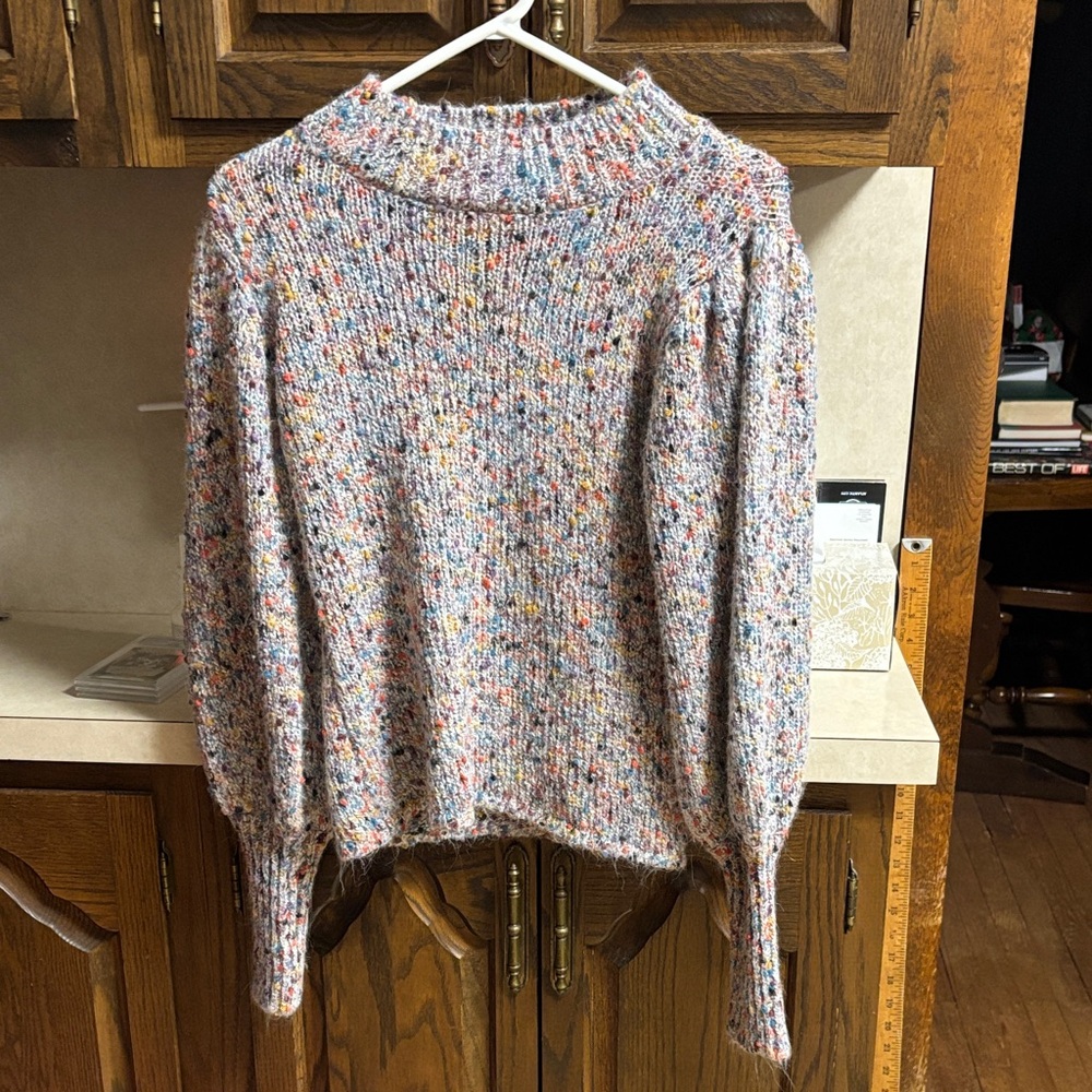 Multicolor Speckled Women's Turtleneck Sweater
